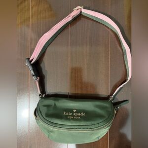 Kate Spade Watson Lane Belt Bag Crossbody Bag Green and Pink